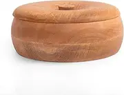 The Great Indian Bazaar Handmade Mexican Tortilla Warmer Basket, Indian Chapati Roti Bread Holder, Box, Hot Pot, Casserole Dish with Lid, Home & Kitchen Decoration, Natural Brown, 22 x 7 cm