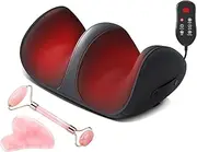 MEKK Electric Shiatsu Foot Massager with Heat, Deep Tissue Foot & Leg Massager for Relaxation, Home and Office Use, Ideal for family health (Grey Massager+Jade Roller+gua sha facial tools)