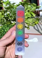 Large 160MM Natural Selenite Stone Healing Metaphysical 4 Faceted Obelisk Tower