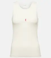 [Saint Laurent] Saint Laurent Cassandre ribbed-knit wool tank top UK 10 beige