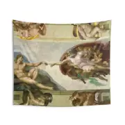 Michelangelo "Creation of Adam" Painting Decor Wall Hanging Large Tapestry