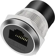 XMSJSIY RJ45 CAT6A Panel Mount Adapter Threaded Fixed Mount Coupler Ethernet Female-to-Female Coupler Pass-Through Connector Cat6A/CAT6/CAT5E 8P8C Network Socket LAN