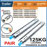 125kg Locking Drawer Slides / Runners 600mm to 1000mm 4wd Trailer Fridge Draw