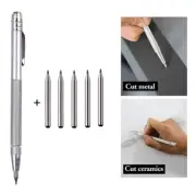 Aluminium Body Tungsten Carbide Tip Scriber Pen for Glass Ceramic Pack of 6