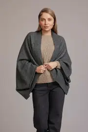 Pewter Possum Merino Shrug Cardigan