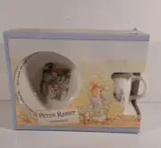 New Peter Rabbit Wedgwood Bowl & Cup Bunny Easter Nursery Baby Gift Set England