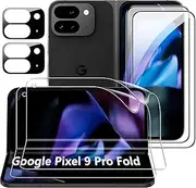 (2Set 6PCS) RUNGOS for Google Pixel 9 Pro Fold Screen Protector (Inside Flexible TPU Film+Front Tempered Glass+Camera Lens Protector) No Bubbles HD Screen Protector for Google Pixel 9 Pro Fold 05 2024