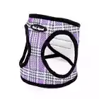 Bark Appeal Non-Choking Step In Plaid Mesh EZ Wrap Lavender Dog Harness - XS