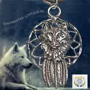 Magick Crafts WOLF DREAM CATCHER Protection Amulet Pendant +Cord + Story Card
