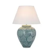 Telbix Lighting Hannah Ceramic Table Lamp - Blue / White