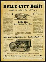 1915 Belle City Tractors New Metal Sign: Trackpull Crawler, Thresher - Racine WI