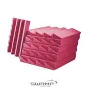 AVE ISOWedge-B Acoustic Foam Wedge Panel Sound Treatment Burgundy - 10 Pack