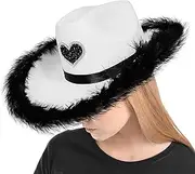 [YRTUOP] Cowboy Hat Men,Denim Hat with Feather - Stylish Felt Breathable Headgear Accessories for Hiking Beach Vacation Costume Daily