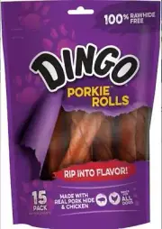 Dingo Pork Rolls 15 count Bag