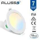 70mm 90mm 120mm LED Downlight Kit Dimmable Tri-Color Flat/Recessed 10W/12W/14W
