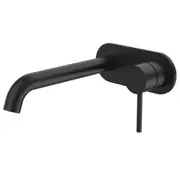 Caroma Liano II Wall Basin / Bath 210mm Mixer - Rounded Cover Plate - (Body & Trim) - Lead Free Matte Black 96353B6AF