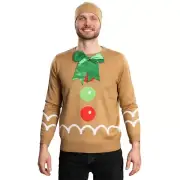 I Am Ginger Bread Man Halloween Cosplay Ugly Christmas Sweater and Hat Set