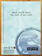 1997 Mortal Kombat Mythologies Sub Zero N64 PS1 Vintage Print Ad/Poster Game Art