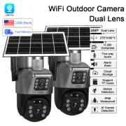 2PACK Solar Battery Powered WiFi Outdoor Pan/Tilt Home Security Camera System