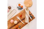Clevinger Reusable Wheat Straw Fibre Cutlery Set with Case - Beige