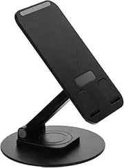 ASAKKURA Metal Phone Holder Stand Desktop Bracket for Mobile Phones Tablets Portable Design with Pad for Office Home Travel and More