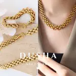 純鋼項鍊 個性粗鏈條OT環扣項鏈－DUSHA ACCESSORY 杜莎飾品