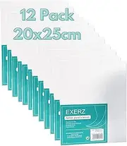 Exerz 20x25cm Canvas Panels 12pcs 280GSM/ Artist Canvas Board 100% Cotton 0.3cm Thinkness/Blank/Triple Primed/Acid Free/Medium Grain