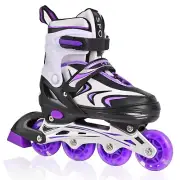 Kids Inline Skates for Boys and Girls, 4 Size Adjustable Inline Skates with A...