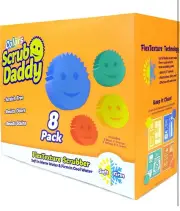 Scrub Daddy 8 Pack Utility Sponge Temperature Controlled Multi Surface Cleaner