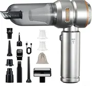 DotoBS Car Vacuum Cleaner, 22000PA Powerful Cordless Car Vacuum, Mini Portable Rechargeable Handheld Vacuum, 4 in 1 Compressed Air Duster with 30mins Runtime for Home, Office, Kitchen, Cars(Silver)
