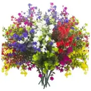 Artificial Flowers, 12 Bundles Outdoor Fake Flowers for Decoration UV Mix