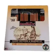 Generals Pencil Classic Sketching Drawing Kit #20 Charcoal Graphite Pastel NEW