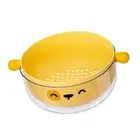 A (Yellow)Double Layer Colander Bowl Set Large Capacity TPR Handle Fruit