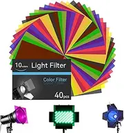 SAMNISOO 40 Pcs Color Correction Gel Light Filter, Transparency Film Plastic Sheets Colored Overlays Color Lighting Gel Filter