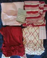 NWT 10 Persnickity Leighton Leggings Striped Pink Red Ivory Diamond Pattern