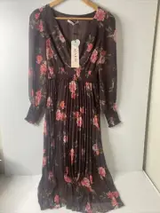 Review Spice Blossom Midi Dress Size 6 BRAND NEW WITH TAGS RRP $299.95 Berry