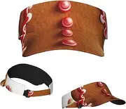 [RLDOBOFE] Sun Visor Hat Adjustable Empty Top Baseball Cap Gingerbread Man Candy Sun Hats for Women Men Sunscreen Visor Caps Summer Beach Sports Hats Black, Black, One Size