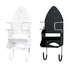 Iron Rack Ironing Board Holder with Removable Hooks Heat Resistant Shelf