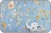 Amooorous Cartoon Cute Blue Elephant Flowers Summer Cooling Blankets for Medium Dogs Self Cooling Blanket for Dogs for Puppy Outdoor pet Waterproof cama refrescante para Perros M