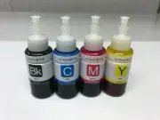 4Pk Black Cyan Magenta Yellow Refill Dye Ink Kit for HP Canon Epson Cartridges