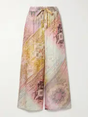 [Zimmermann] Zimmermann - Tallow Printed Silk Wide-leg Pants - Pink - 3 3 Pink