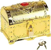 Pirate Storage Box Toy Box Decorative Jewelry Box Pirate Gift Box for Kids Gift Boxes, Gold, as described