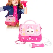 Kids Portable Karaoke Machine Karaoke Player Musical Bag with Microphone Pink