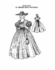 Vintage Demure Early VictorianGown pattern 18 inch Jenny June COPY