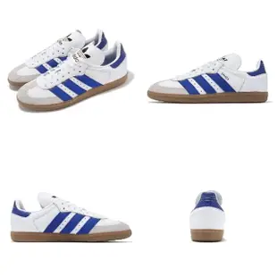 【adidas 愛迪達】休閒鞋 Samba OG 男鞋 女鞋 白 藍 皮革 麂皮 德訓鞋 情侶鞋 愛迪達(IF1813)