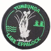 VINTAGE YUMBUNGA LAKE EPPALOCK EMBROIDERED SOUVENIR PATCH WOVEN SEW CLOTH BADGE