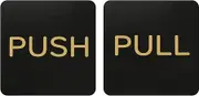 uxcell 1Set Push Pull Door Stickers, 3in Push and Pull Signs Plate Acrylic Vertical Self-Adhesive for Doors Glass Window Business Stores, Square, Black Gold