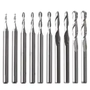 Yakamoz 10Pcs 1/8" Shank 1.0-3.175Mm Spiral CNC End Mill Router Bits 2 Flutes Up