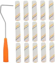 TEHAUX 1 Set Mini Paint Roller Brush Durable Wall Painting Tools with Yellow Grey Wool Rollers Handle for Projects DIY Use for Edges Corners Random Color