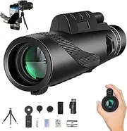 Sts Scope 360, Stscope360 Monocular, Stethoscope 360 Monocular Grade Stargazing Kit, Portable Smartphone Adapter Mini Telescope, Bak4 Prism, for Bird Watching Camping Travelling Concert(Black,40*60)